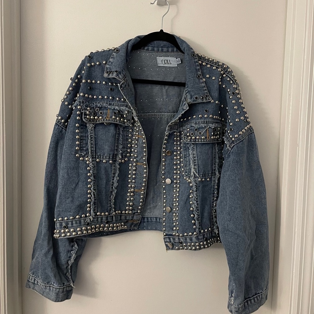 Jeweled denim jacket